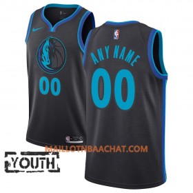 Maillot NBA Dallas Mavericks Personnalisable 2018-19 Nike City Edition Noir Bleu Swingman - Enfant